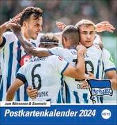 Hertha BSC Postkarten-Kalender 2024. Fußball-Fans aufgepasst! Der kleine Kalender zum Aufstellen oder Aufhängen mit Postkarten zum Sammeln und Verschicken. Must Have für jeden Hertha-Fan