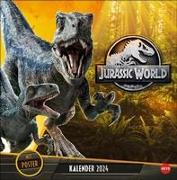 Jurassic World Broschurkalender 2024. Die Dinosaurier aus "Jurassic World: Ein neues Zeitalter" in einem großen Kalender zum Eintragen. Übersichtlicher Wandplaner und Blickfang