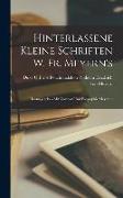Hinterlassene Kleine Schriften w. Fr. Meyern's: Herausgegeben mit Vorwort und Biographie Meyern's
