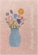Holzschliffkarte. Happy Birthday - Blumenvase