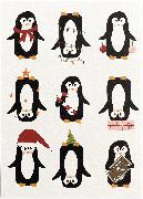 Holzschliffkarte. Weihnachten Pinguine