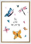 Doppelkarte. Happy Birthday Schmetterlinge
