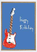 Doppelkarte. Happy Birthday Gitarre