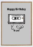 Doppelkarte. Happy Birthday Mixtape