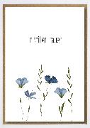 Doppelkarte. In stiller Trauer blaue Blumen