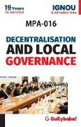 MPA-016 Decentralization And Local Governance
