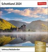 Schottland Sehnsuchtskalender 2024. Postkarten-Fotokalender voll typisch schottischer Motive. Wochenkalender mit Urlaubsfeeling. Die Schönheit Schottlands in einem Kalender. Zum Aufstellen und Aufhängen