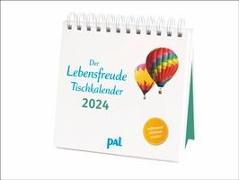 PAL-Lebensfreude-Tischkalender 2024: Inspirierender Kalender zum Aufstellen, mit 10-Tages-Kalendarium & motivierenden und positiven Gedanken. Spiralbindung, 17 x 15,6 cm