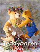 Teddybären-Kalender 2024. Foto-Wandplaner mit niedlichen Teddys. Jeden Monat ein liebevoll arrangiertes Bären-Foto im Format 30x39 cm. Mit Platz zum Eintragen
