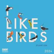 I Like Birds 2024 ‒ Broschürenkalender ‒ Illustriert von Stuart Cox ‒ internationales Kalendarium ‒ Format 30 x 30 cm