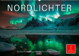 Nordlichter - Aurora Borealis, wunderschön und geheimnisvolll (Wandkalender 2024 DIN A2 quer), CALVENDO Monatskalender