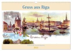 Gruss aus Riga - Historische Ansichtskarten (Wandkalender 2024 DIN A3 quer), CALVENDO Monatskalender