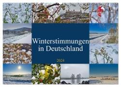 Winterstimmungen in Deutschland (Wandkalender 2024 DIN A2 quer), CALVENDO Monatskalender
