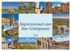 Impressionen aus San Gimignano (Wandkalender 2024 DIN A2 quer), CALVENDO Monatskalender