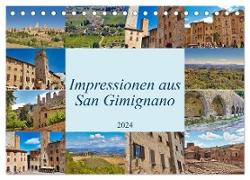 Impressionen aus San Gimignano (Tischkalender 2024 DIN A5 quer), CALVENDO Monatskalender