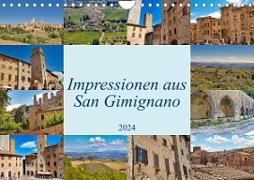 Impressionen aus San Gimignano (Wandkalender 2024 DIN A4 quer), CALVENDO Monatskalender