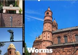 Worms-Nibelungenstadt am Rhein (Wandkalender 2024 DIN A2 quer), CALVENDO Monatskalender