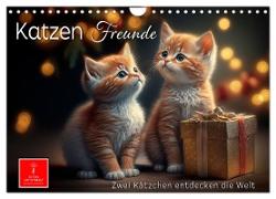 Katzen Freunde (Wandkalender 2024 DIN A4 quer), CALVENDO Monatskalender