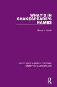 What's in Shakespeare's Names