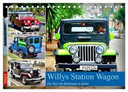 Willys Station Wagon - Ein Taxi mit Kultstatus in Kuba (Tischkalender 2024 DIN A5 quer), CALVENDO Monatskalender