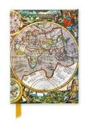 FLAME TREE Notizbuch Kunst mit Magnetverschluss, Antique Map Of The World Pieter Van Den Keere