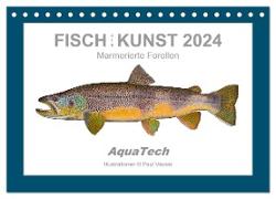 Fisch als Kunst 2024: Marmorierte Forellen (Tischkalender 2024 DIN A5 quer), CALVENDO Monatskalender