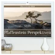 Pfaffenstein Perspektiven - Elbsandstein (hochwertiger Premium Wandkalender 2024 DIN A2 quer), Kunstdruck in Hochglanz