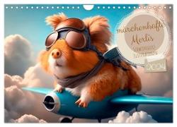 Märchenhafte Merlis - Schweinegeile Illustrationen (Wandkalender 2024 DIN A4 quer), CALVENDO Monatskalender