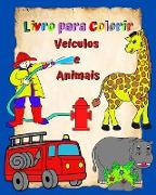 Livro para Colorir Veículos e Animais