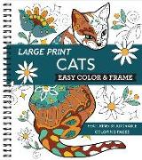 Large Print Easy Color & Frame - Cats (Stress Free Coloring Book)