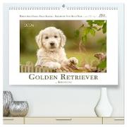 Golden Retriever... Herzenshunde (hochwertiger Premium Wandkalender 2024 DIN A2 quer), Kunstdruck in Hochglanz