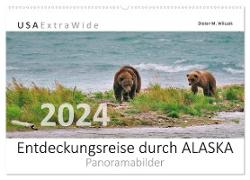 Entdeckungsreise durch ALASKA Panoramabilder (Wandkalender 2024 DIN A2 quer), CALVENDO Monatskalender