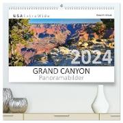 GRAND CANYON Panoramabilder (hochwertiger Premium Wandkalender 2024 DIN A2 quer), Kunstdruck in Hochglanz