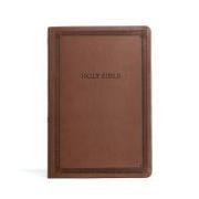 CSB Large Print Thinline Bible, Brown Leathertouch, Value Edition