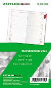 Kalender-Ersatzeinlage 2024 - für den Taschenplaner Typ 540 - 8,8x15,2 cm - 1 Woche auf 1 Seiten - separates Adressheft - faltbar - Notizheft - 520-6198