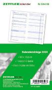 Kalender-Ersatzeinlage 2024 - für den Taschenplaner Typ 520 - 8,8x15,2 cm - 1 Monat auf 2 Seiten - separates Adressheft - faltbar - Notiz-Heft - 520-6198