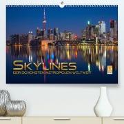 Skylines der schönsten Metropolen weltweit (hochwertiger Premium Wandkalender 2024 DIN A2 quer), Kunstdruck in Hochglanz