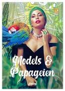 Models und Papageien - Artwork (Wandkalender 2024 DIN A3 hoch), CALVENDO Monatskalender