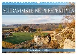 Schrammsteine Perspektiven - Elbsandstein (Wandkalender 2024 DIN A3 quer), CALVENDO Monatskalender