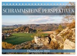 Schrammsteine Perspektiven - Elbsandstein (Tischkalender 2024 DIN A5 quer), CALVENDO Monatskalender