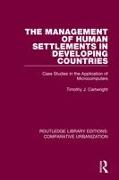 The Management of Human Settlements in Developing Countries