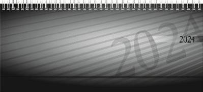 rido/idé 7036102904 Wochenkalender Tischkalender 2024 Modell septant 2 Seiten = 1 Woche Blattgröße 30,5 x 10,5 cm PP-Einband mit verlängerter Rückwand anthrazit