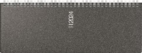 rido/idé 7036133904 Wochenkalender Tischkalender 2024 Modell septant 2 Seiten = 1 Woche Blattgröße 30,5 x 10,5 cm Kunststoff-Einband Reflection grau