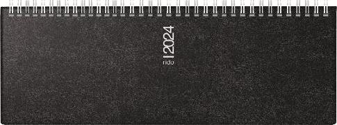 rido/idé 7036142904 Wochenkalender Tischkalender 2024 Modell septant 2 Seiten = 1 Woche Blattgröße 30,5 x 10,5 cm Schaumfolien-Einband Catana schwarz