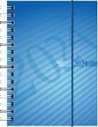 rido/idé 7013102304 Wochenkalender Taschenkalender 2024 Modell perfect/Technik I 2 Seiten = 1 Woche Blattgröße 10 x 14 cm PP-Einband blau