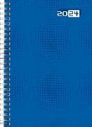 rido/idé 7021007024 Wochenkalender Buchkalender 2024 Modell futura 2 2 Seiten = 1 Woche Blattgröße 14,8 x 20,8 cm Grafik-Einband blau