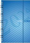 rido/idé 7021102304 Wochenkalender Buchkalender 2024 Modell futura 2 2 Seiten = 1 Woche Blattgröße 14,8 x 20,8 cm PP-Einband blau