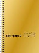 rido/idé 7021121914 Wochenkalender Buchkalender 2024 Modell futura 2 2 Seiten = 1 Woche Blattgröße 14,8 x 20,8 cm Glanzkarton-Einband goldfarben