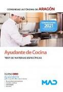 Ayudantes de cocina : Comunidad Autónoma de Aragón : test de materias específicas