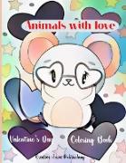 Animals with love Valentine's Day Coloring Book
